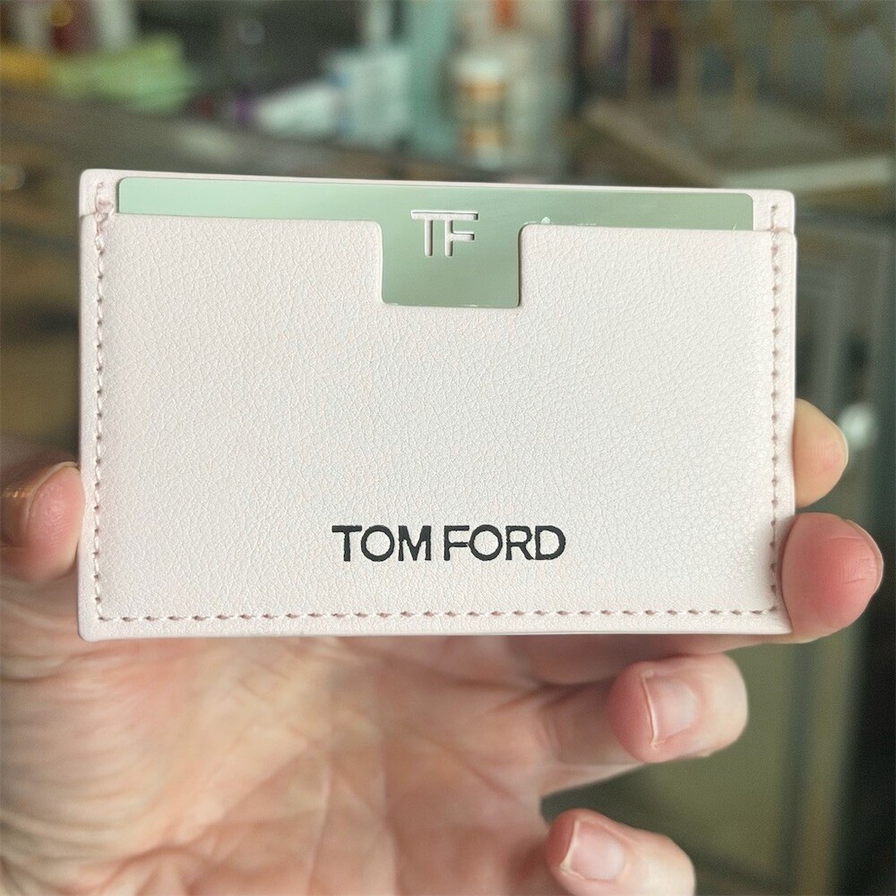 Tom Ford Card Holder Wallet Womens Pink Slim Removable Mirror, New, no box